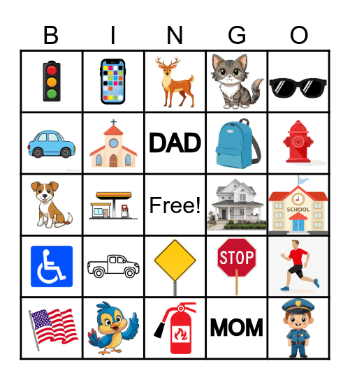 School Bus Bingo Card