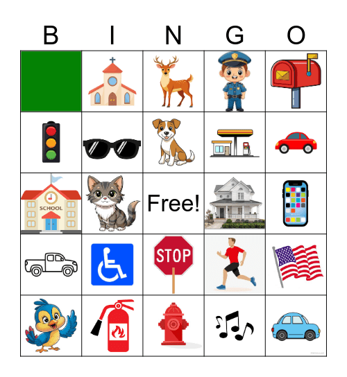 School Bus Bingo Card
