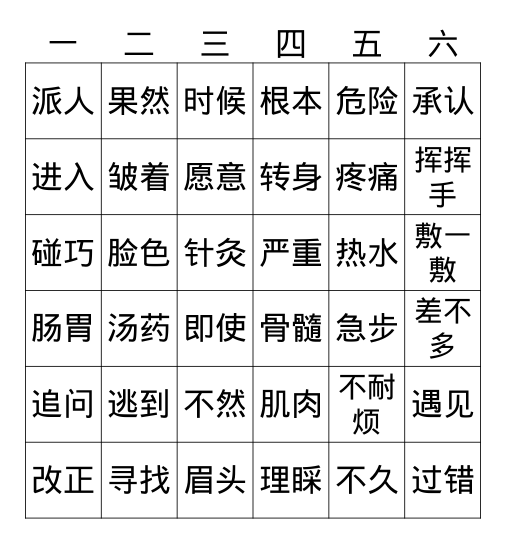 神医扁鹊(2) Bingo Card