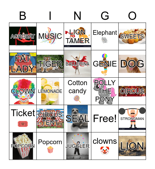 CIRCUS Bingo Card