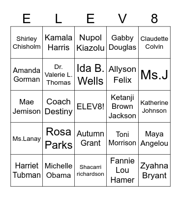 Just Like Me Bingo! Bingo Card