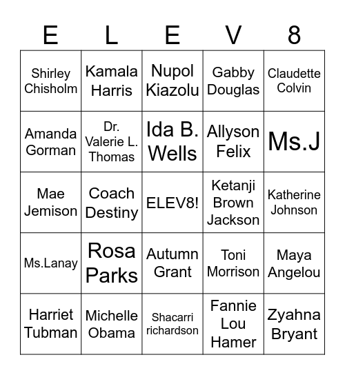 Just Like Me Bingo! Bingo Card