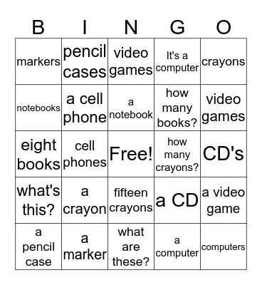 Unit 3 Bingo Card