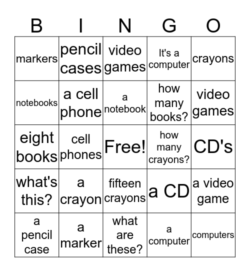 Unit 3 Bingo Card