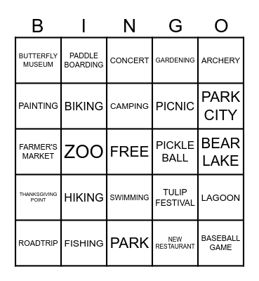 2026 SUMMER Bingo Card