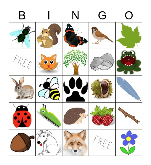 Wildlife Bingo Card