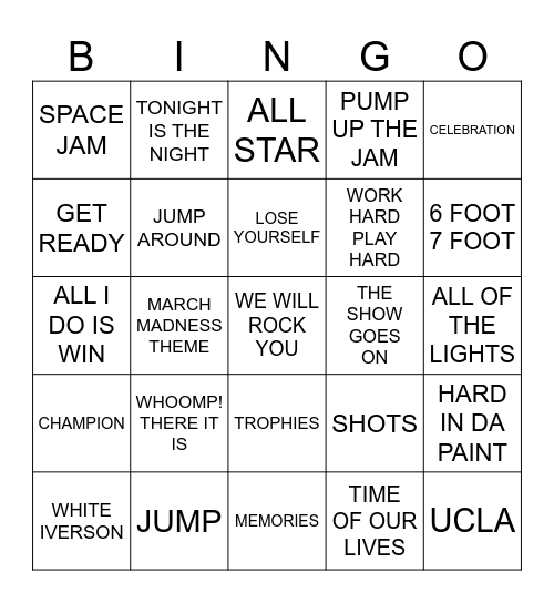 MARCH MADNESS Bingo Card