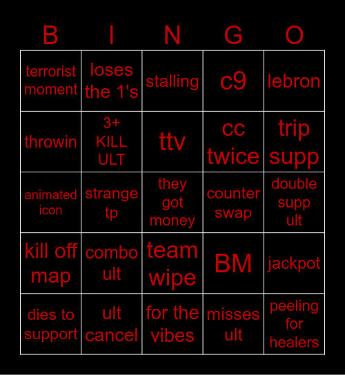 marvel bingo Card