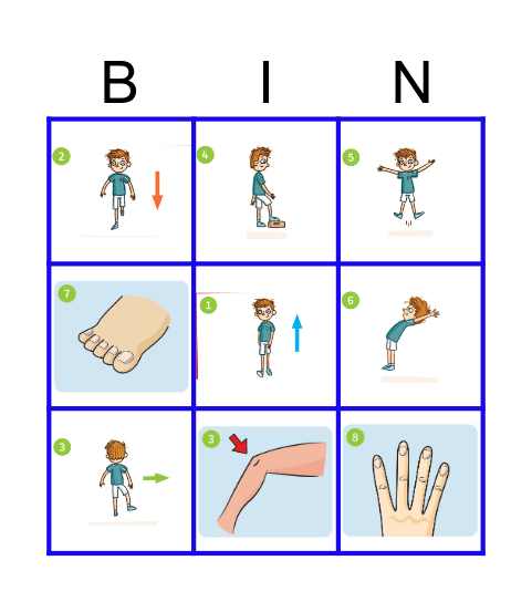 SUPER MINDS 1 - UNIT 8 Bingo Card