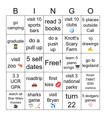 2026 GOALS Bingo Card
