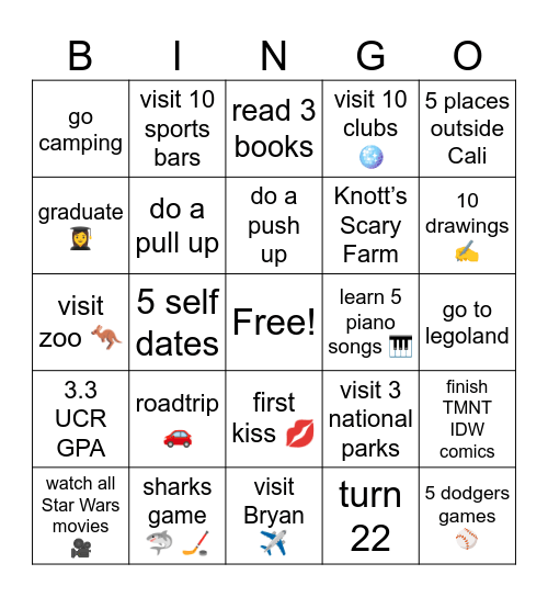 2026 GOALS Bingo Card