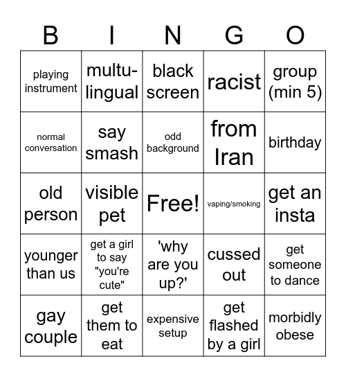 monkey.tv Bingo Card