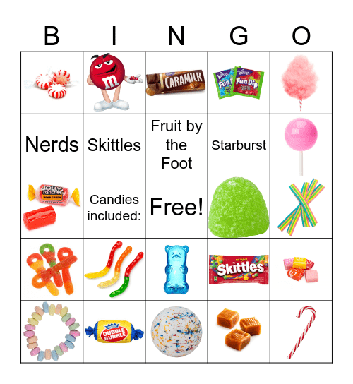 Candy Bingo Card