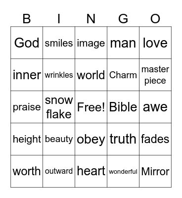 Beauty Bingo Card