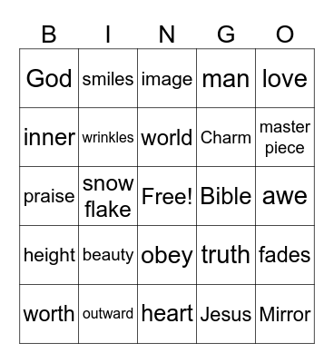 Beauty Bingo Card