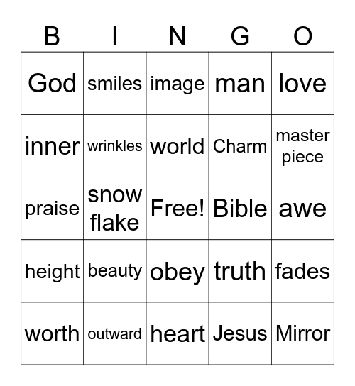 Beauty Bingo Card
