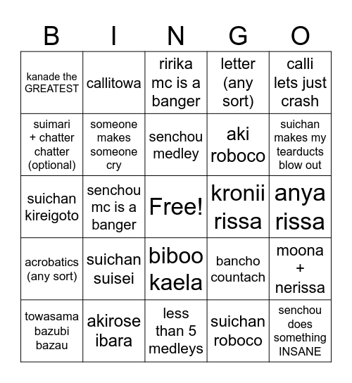 7th Fes Stage 4 Bingo Card