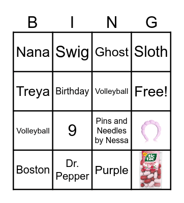 Shrey B-Day Bingo Card