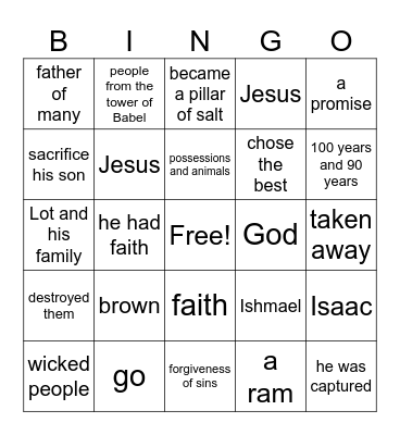 Unit 4 Review Bingo Card