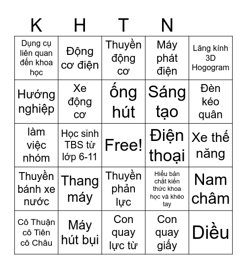 Sân Chơi Vui Vẻ Bingo Card