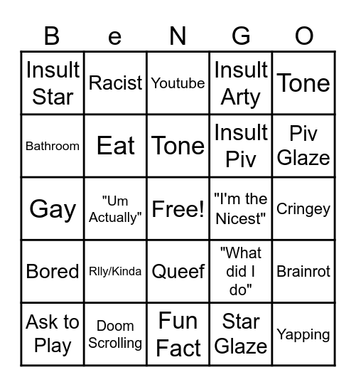 Bengo Bingo Card