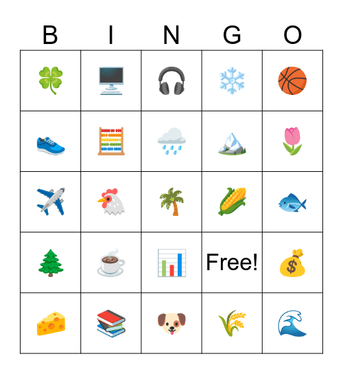 Emojis Bingo 😆 Bingo Card