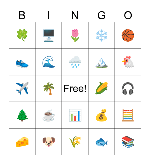 Emojis Bingo 😆 Bingo Card