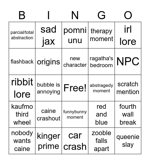 tadc ep8 Bingo Card