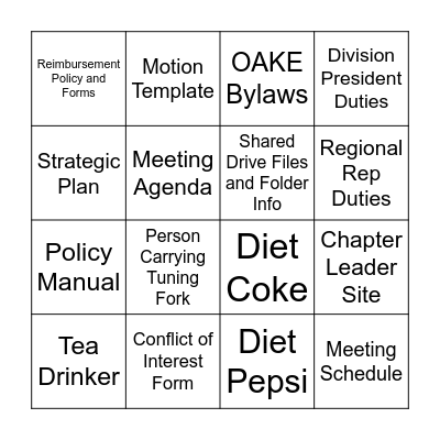 OAKE S-I-N-G-O Bingo Card