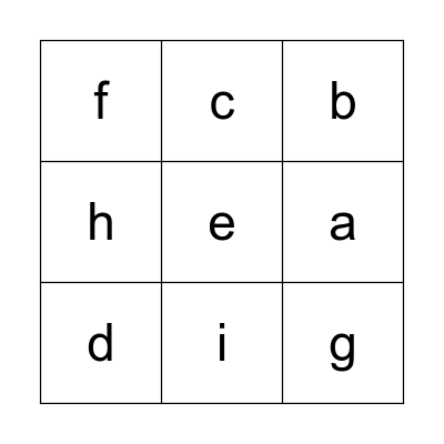 Alphabet Bingo Card