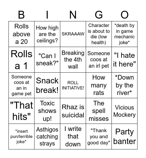 Session 21 Bingo Card