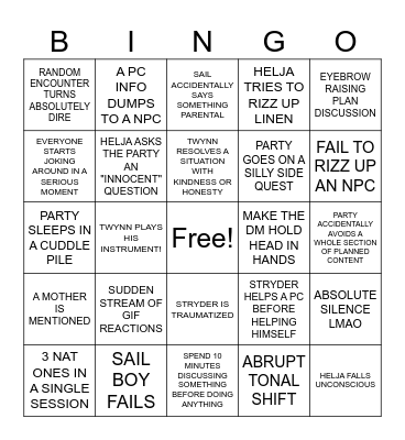 Player Bingo Card
