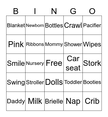 Baby Bingo! Bingo Card