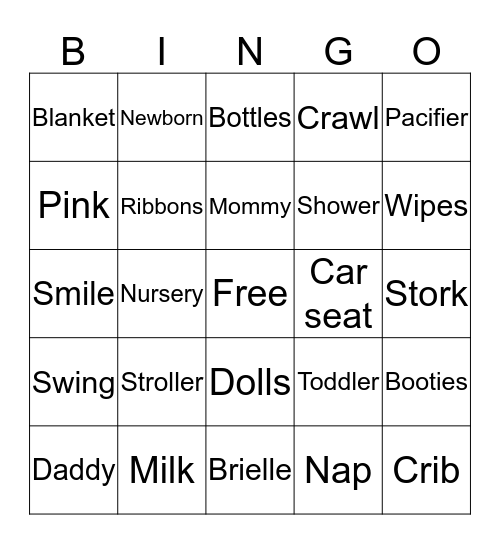 Baby Bingo! Bingo Card