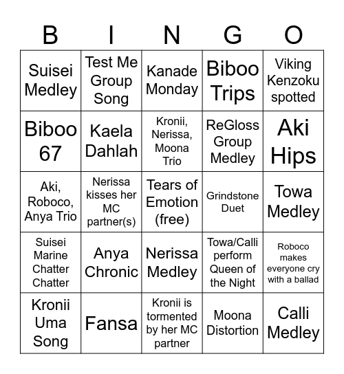 FES Stage 4 Bingo Card
