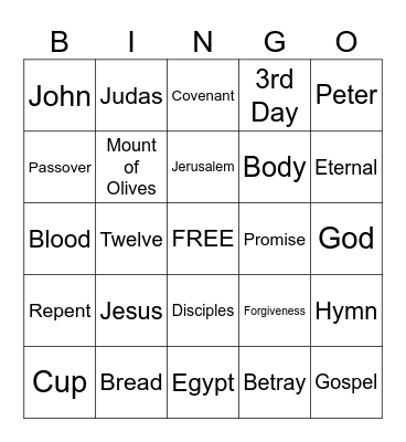 Jesus Shared A Last Meal Bingo Card