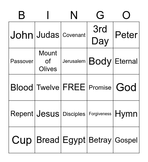 Jesus Shared A Last Meal Bingo Card