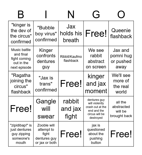 tadc ep 8 bingo Card