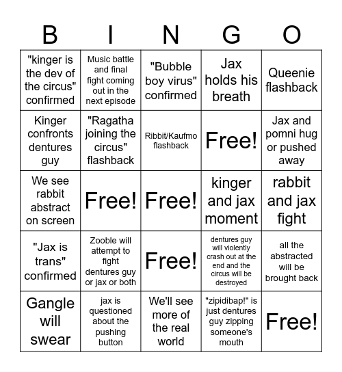 tadc ep 8 bingo Card