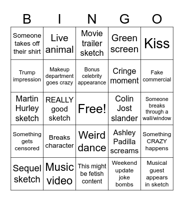 SNL Bingo Card