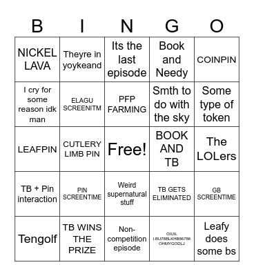 BFDIA 24 Bingo Card