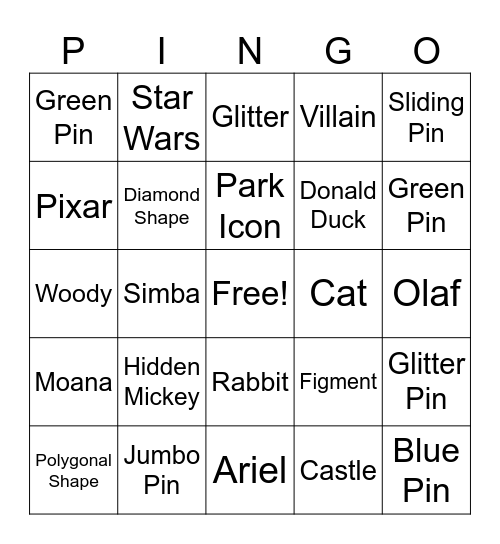 Disney March 2026 Bingo Card