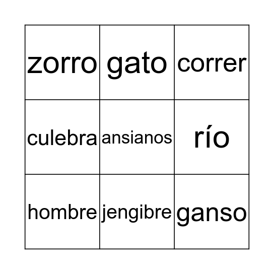 El Hombre de Jengibre Bingo Card