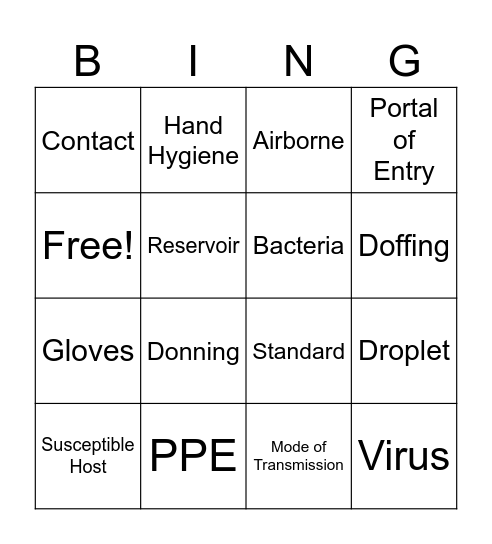 Out-BREAK Bingo Card