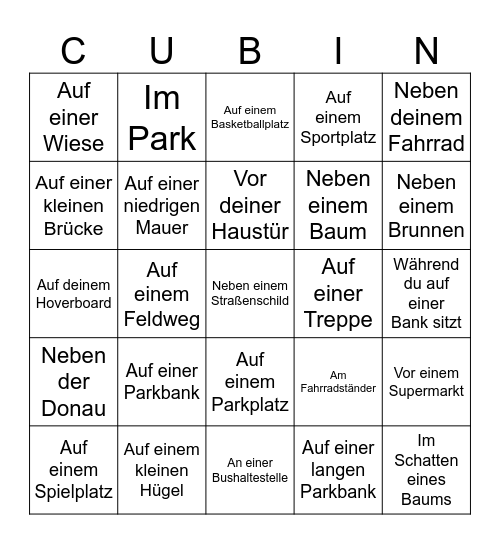 🟩 Einfaches Cubing-Bingo 🟩 Bingo Card