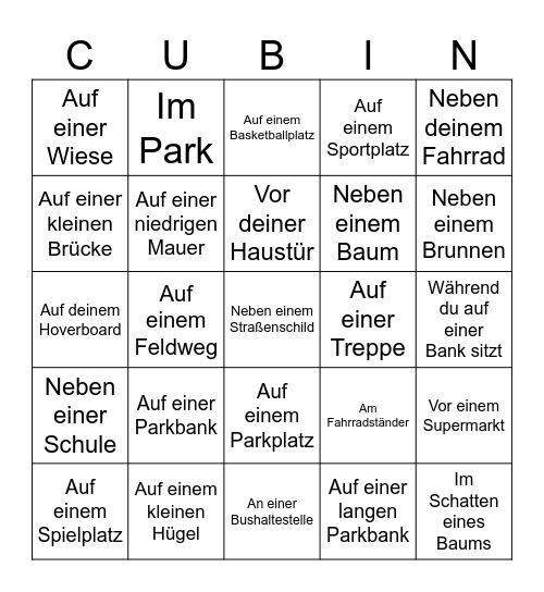 🟩 Einfaches Cubing-Bingo 🟩 Bingo Card