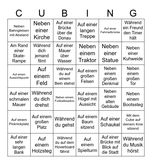 🟥 Schwere Cubing-Bingo 🟥 Bingo Card
