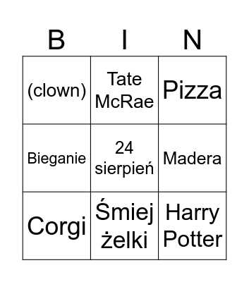 GOSIAAA Bingo Card