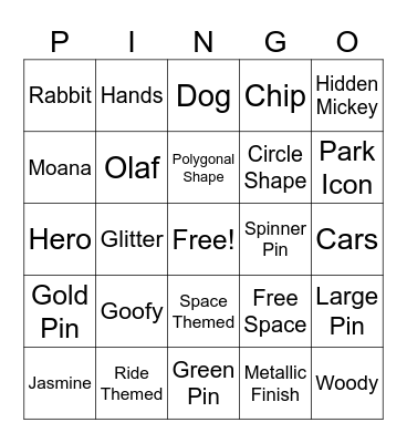 Pingo Bingo Card