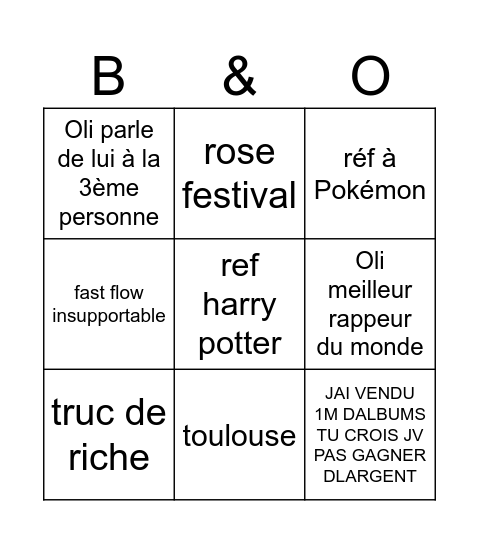 karma bigfloli Bingo Card